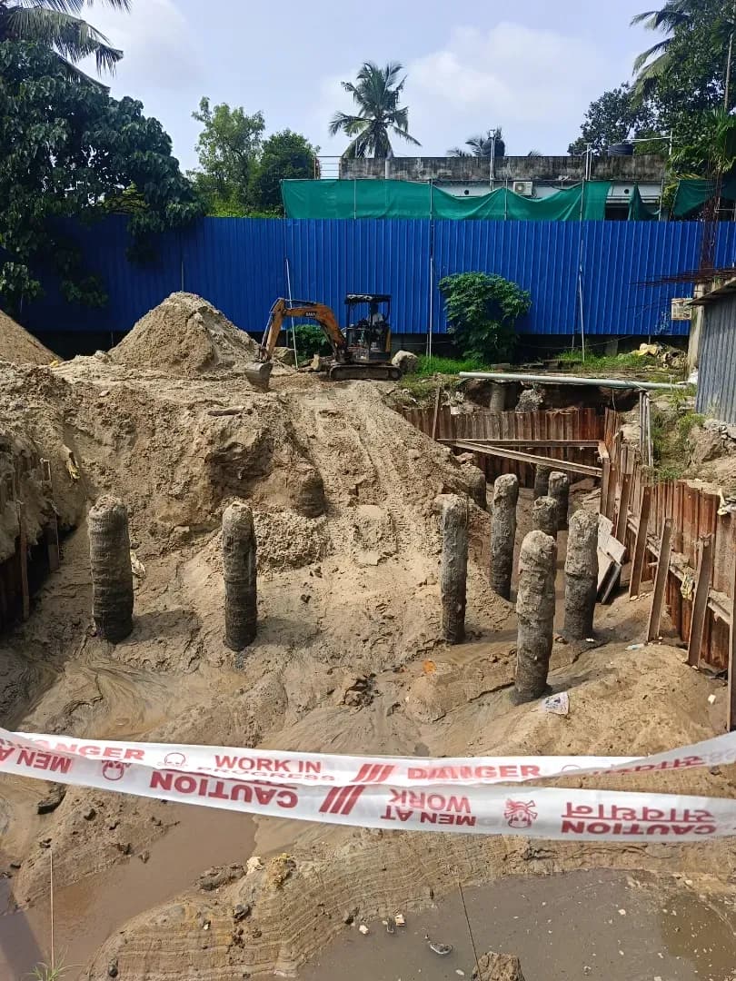 Excavation for sump tan